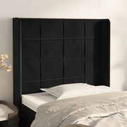 Testiera ad Orecchio-Testata con Orecchie Nera 93x16x118/128 cm in Velluto 314842