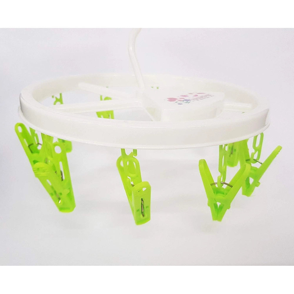 Trade Shop - Stendibiancheria 10 Mollette Con Gancio Stendino Plastica Appendibile Da Balcone -