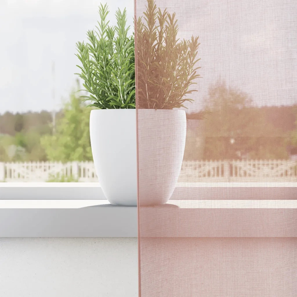 Tende in Voile con Occhielli 2 pz Rosa 140x300 cm