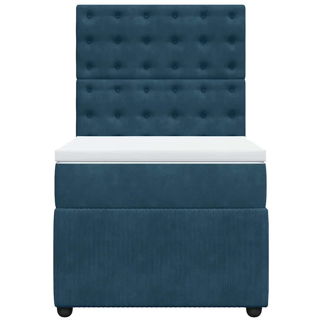 Giroletto a Molle con Materasso Blu 100x200 cm in Velluto