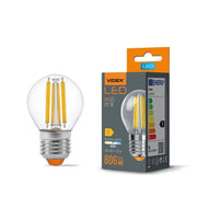 Lampadina LED-filamento G45 6W E27 4000K 806lm Videx