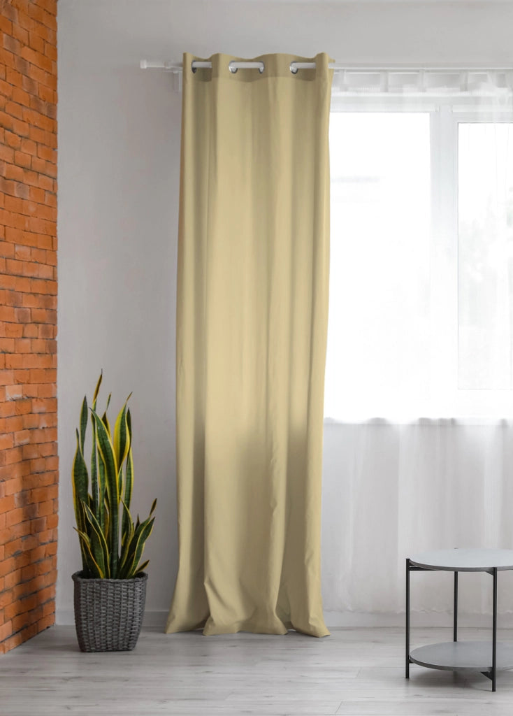 Tenda Semioscurante 140 x 290 Cm Moderne Con Occhielli  Beige - 2 Tende