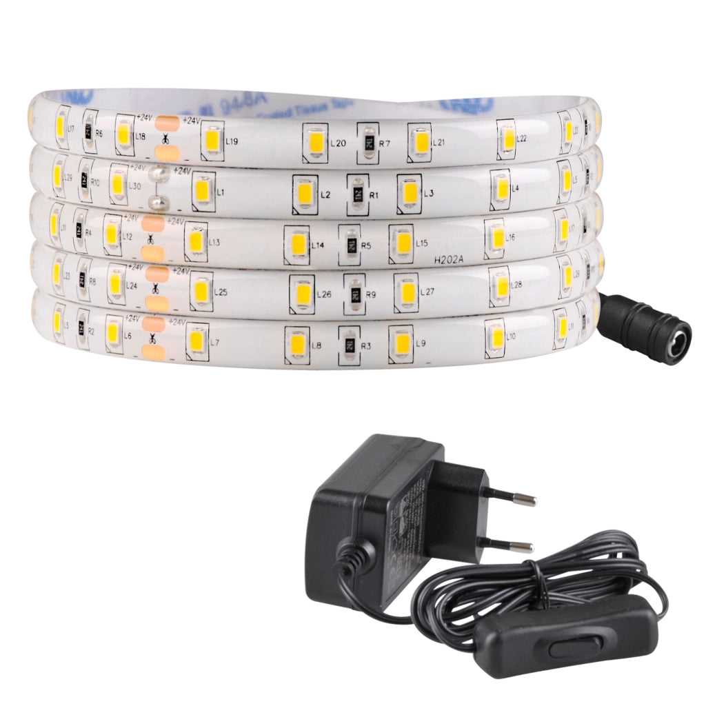 Kit striscia LED 2m 24V IP65 4000K con alimentatore ON/OFF