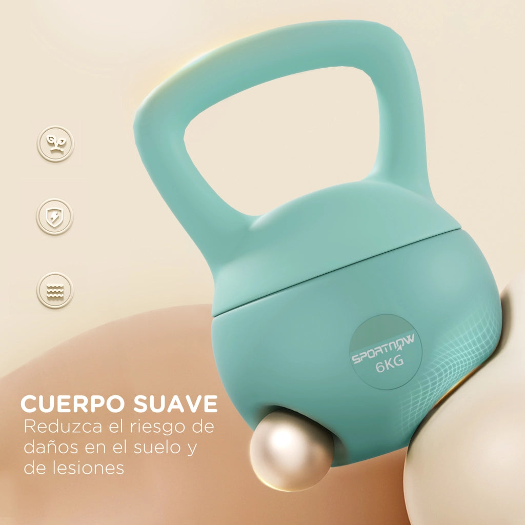 Kettlebell 6 kg Pesa Rusa ¨C Minimal ¨C Verde 19x19x28 cm