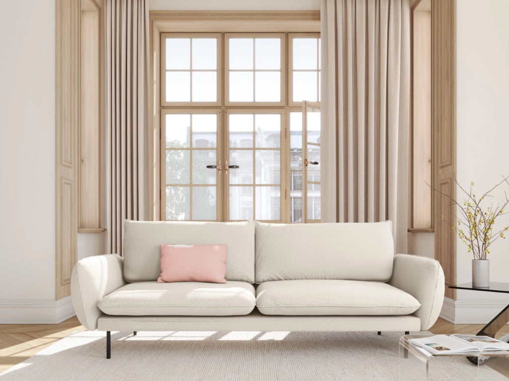 Cosmopolitan Design - Divano "Vienna" 4 posti in bouclé beige 