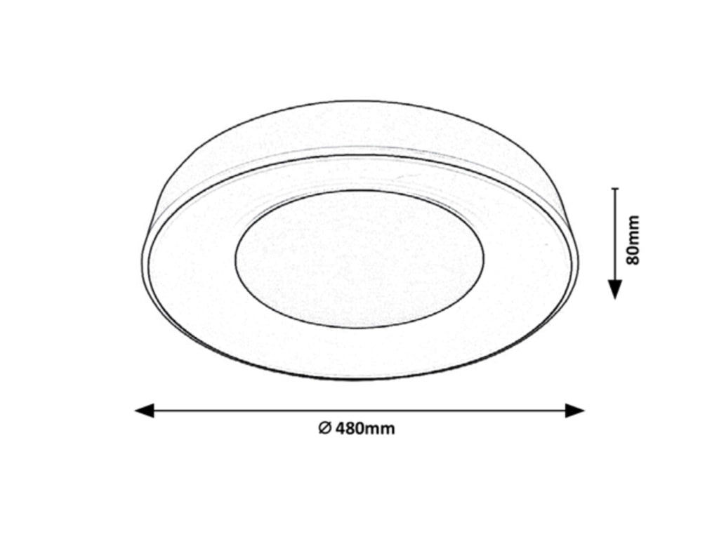 Plafoniera LED dimmerabile 48cm 38W nera Ceilo Rabalux