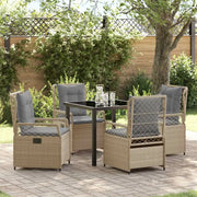Set da Pranzo per Giardino 5 pcs Beige e Grigio Chiaro