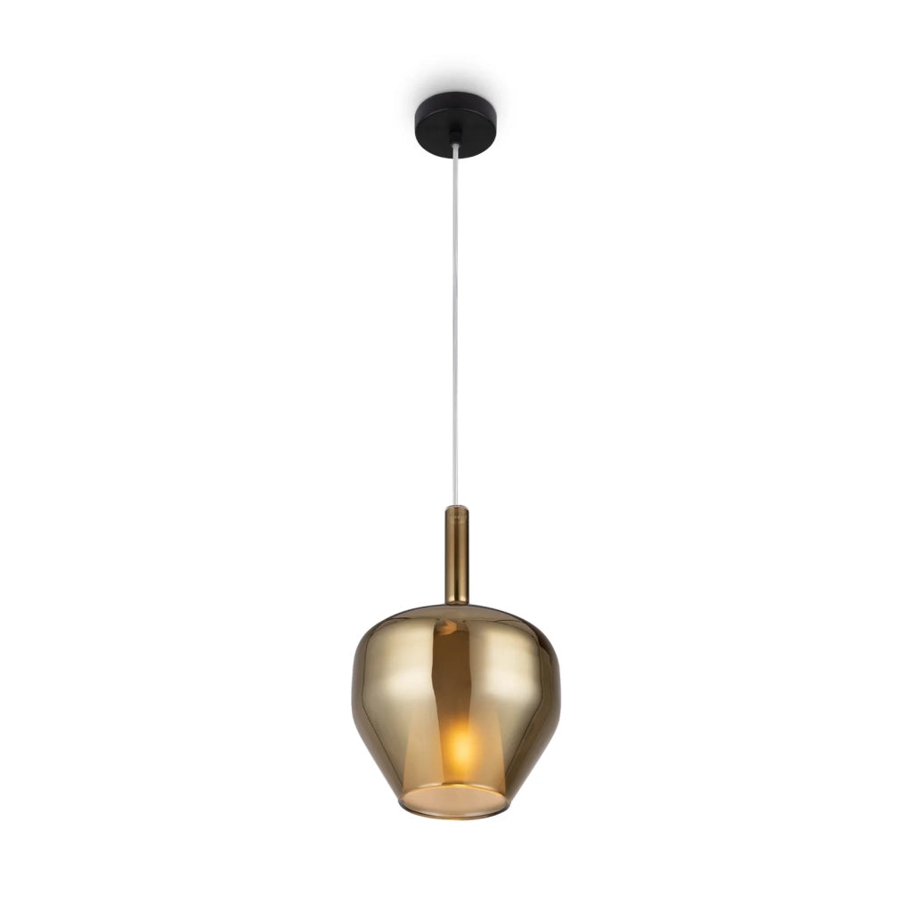 Maytoni Lampada a Sospensione Moderna Duality 1 Luce E27 Nero Metallo Vetro Specchio