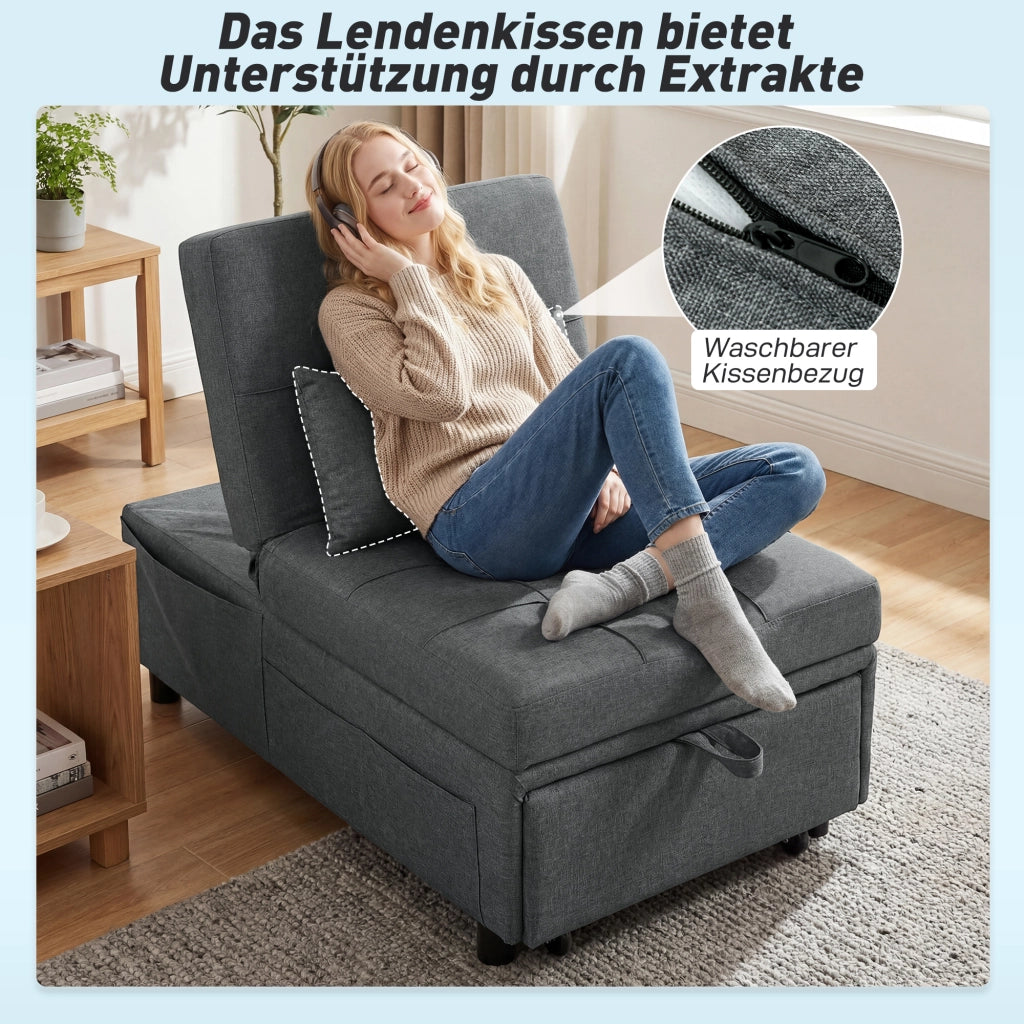 Divano letto imbottito ¨C Zephmum ¨C Grigio