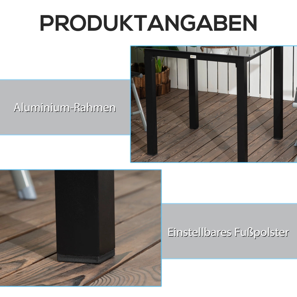 Tavolo da Giardino ¨C Zephmum ¨C Nero 80x80x74