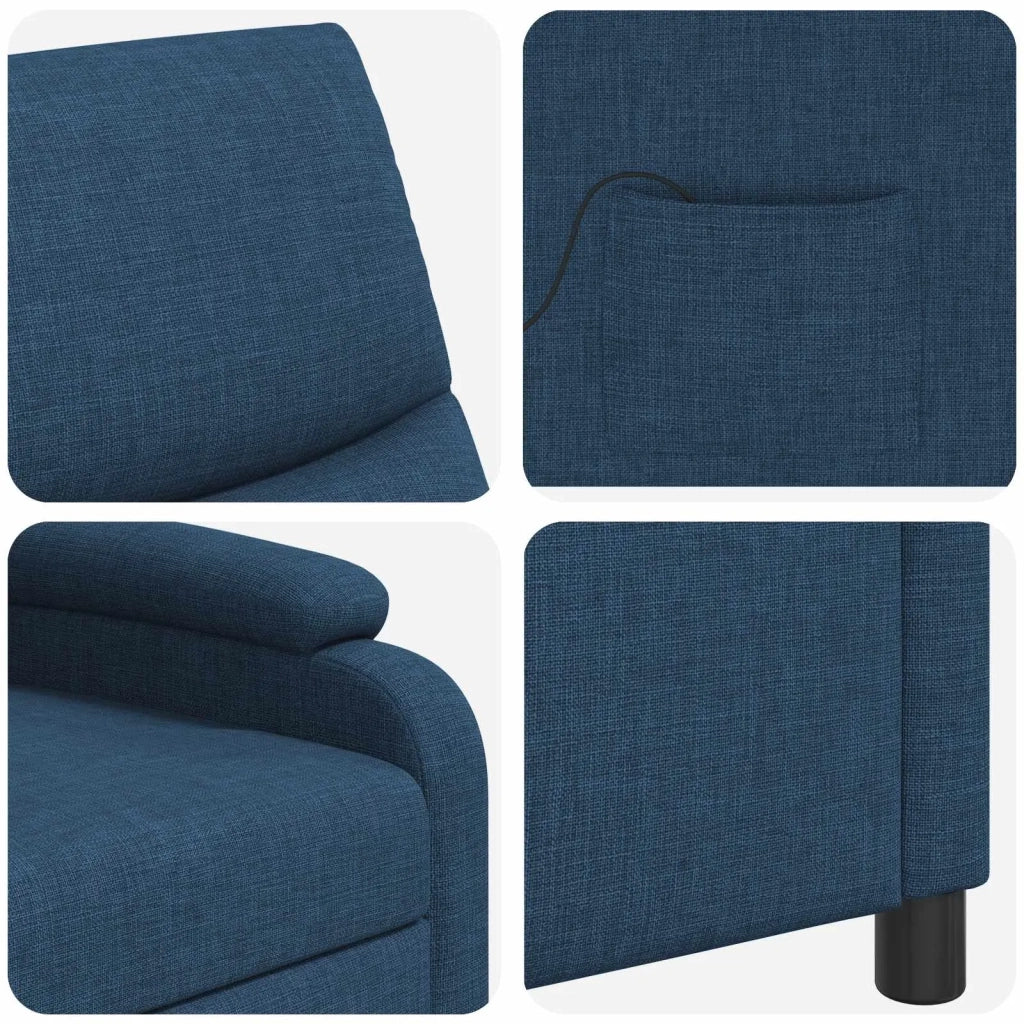 Poltrona Massaggiante Blu Tessuto 42035017