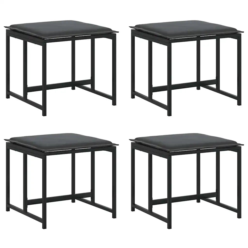 Set da Pranzo per Giardino 9 pcs Nero Acciaio 3335863