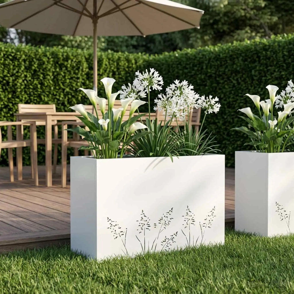 Vaso da giardino Bianco 80 x 20 x 49 cm 8005822