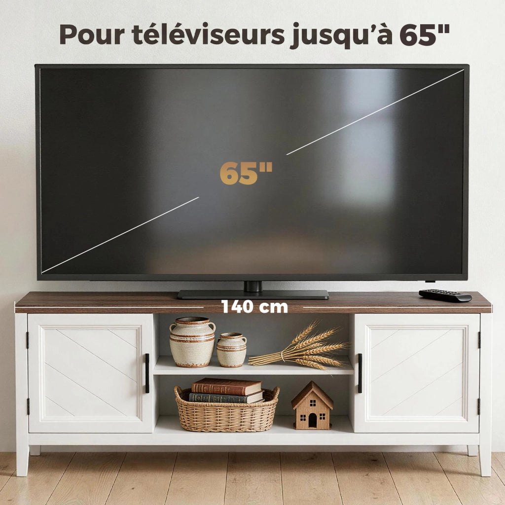Mobile TV ¨C Minimal ¨C bianco marrone 140 cm