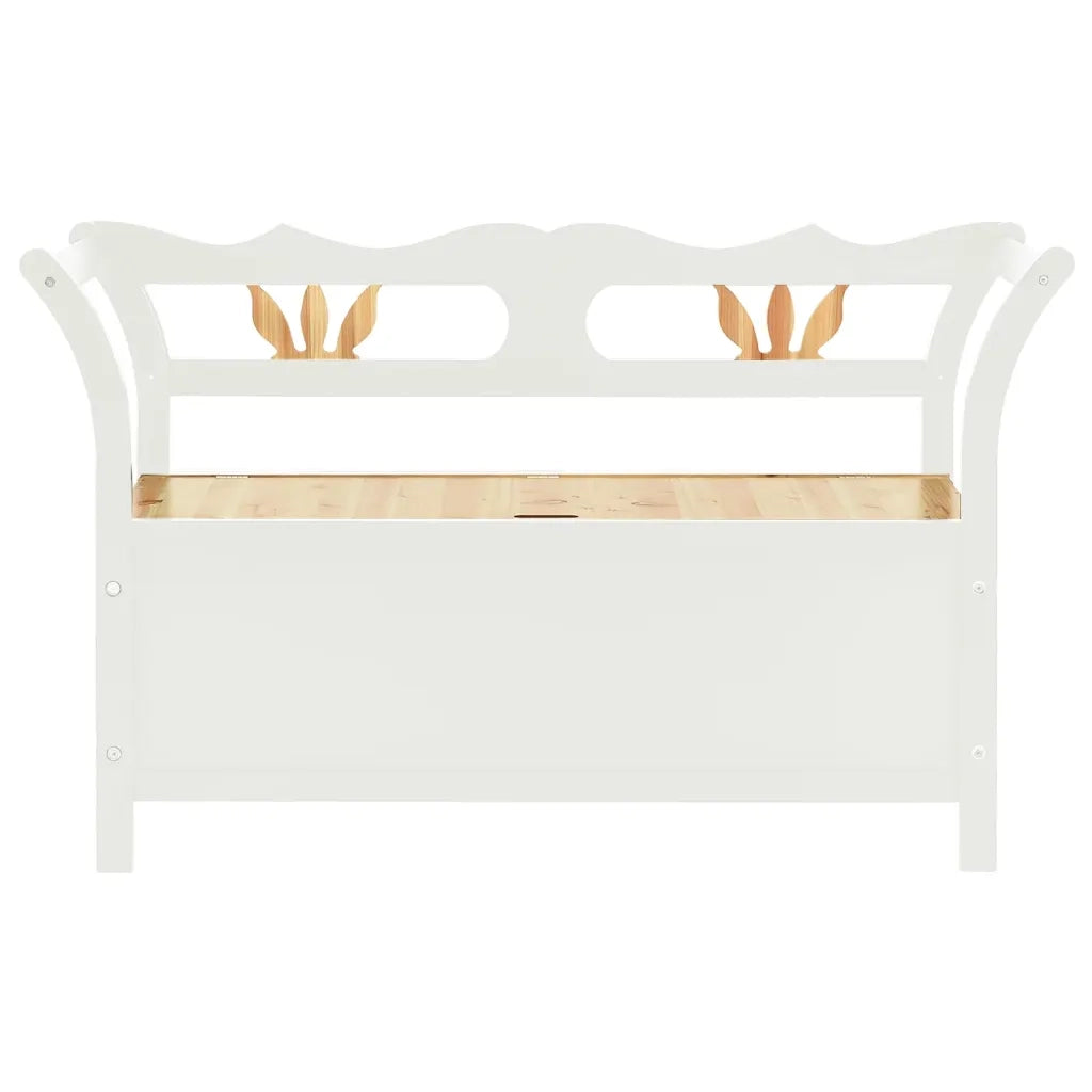 Panca-Sgabello Bianca 107x45x75,5 cm Legno Massello di Abete 395924