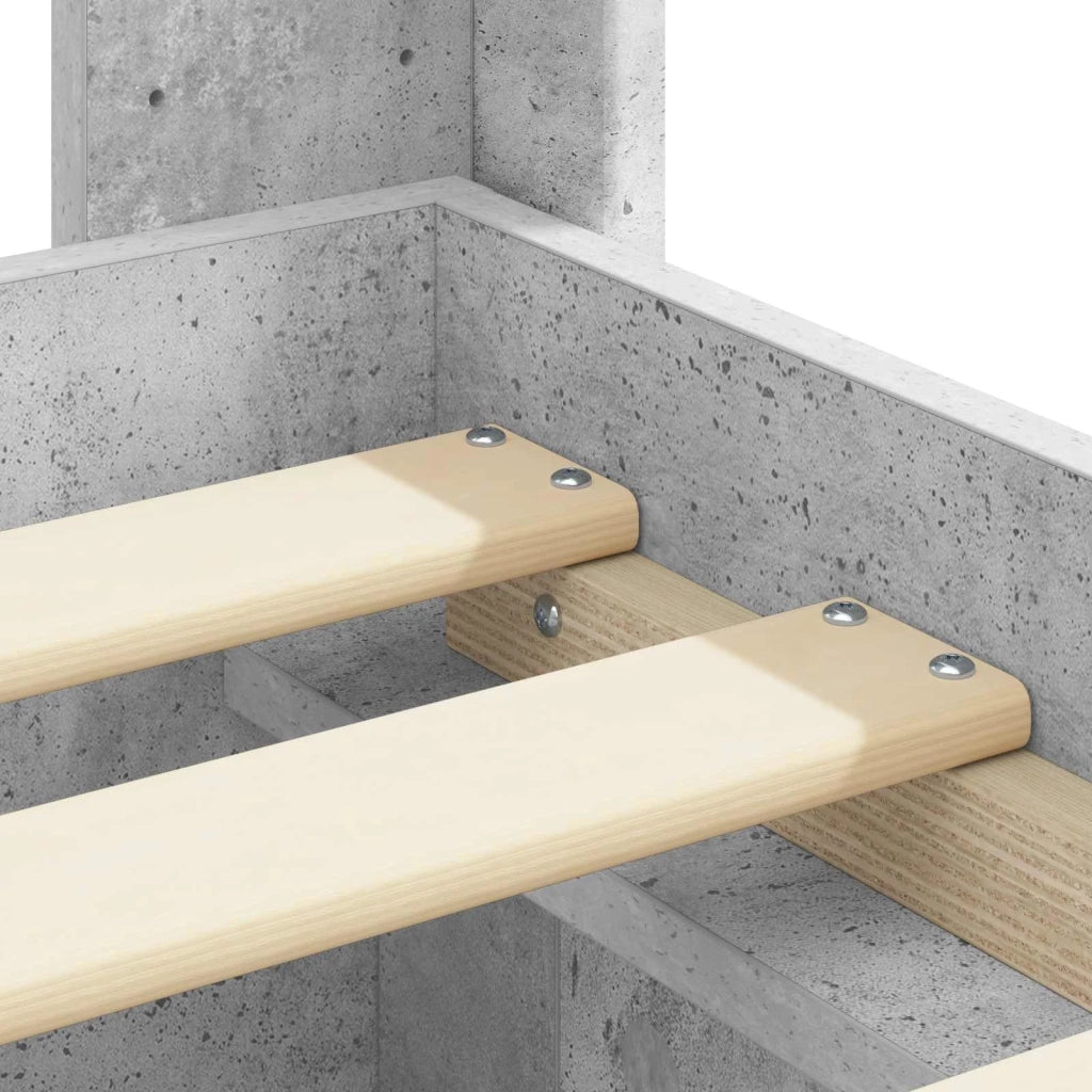 Struttura del letto con stoccaggio e testata Grigio Cemento 3414016