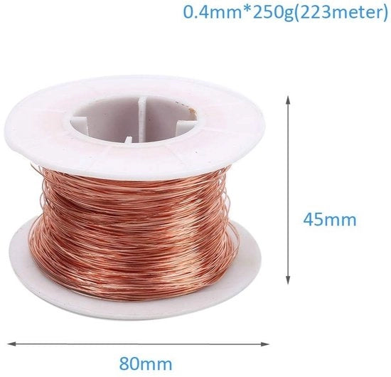 Cavo di rame - Diametro 0,4mm - Peso 250g - Resistente alla corrosione - Ideale per progetti DIY - 3 pezzi