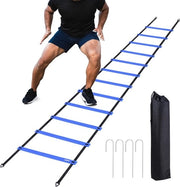 Agilità Scala di Allenamento per Calcio - Scala di Velocità per Esercizi di Allenamento Giovanile - Calcio Rugby Tennis Pallacanestro - Materiale di Allenamento per Giovani, 4 Stake Attrezzi di Allenamento per Calcio