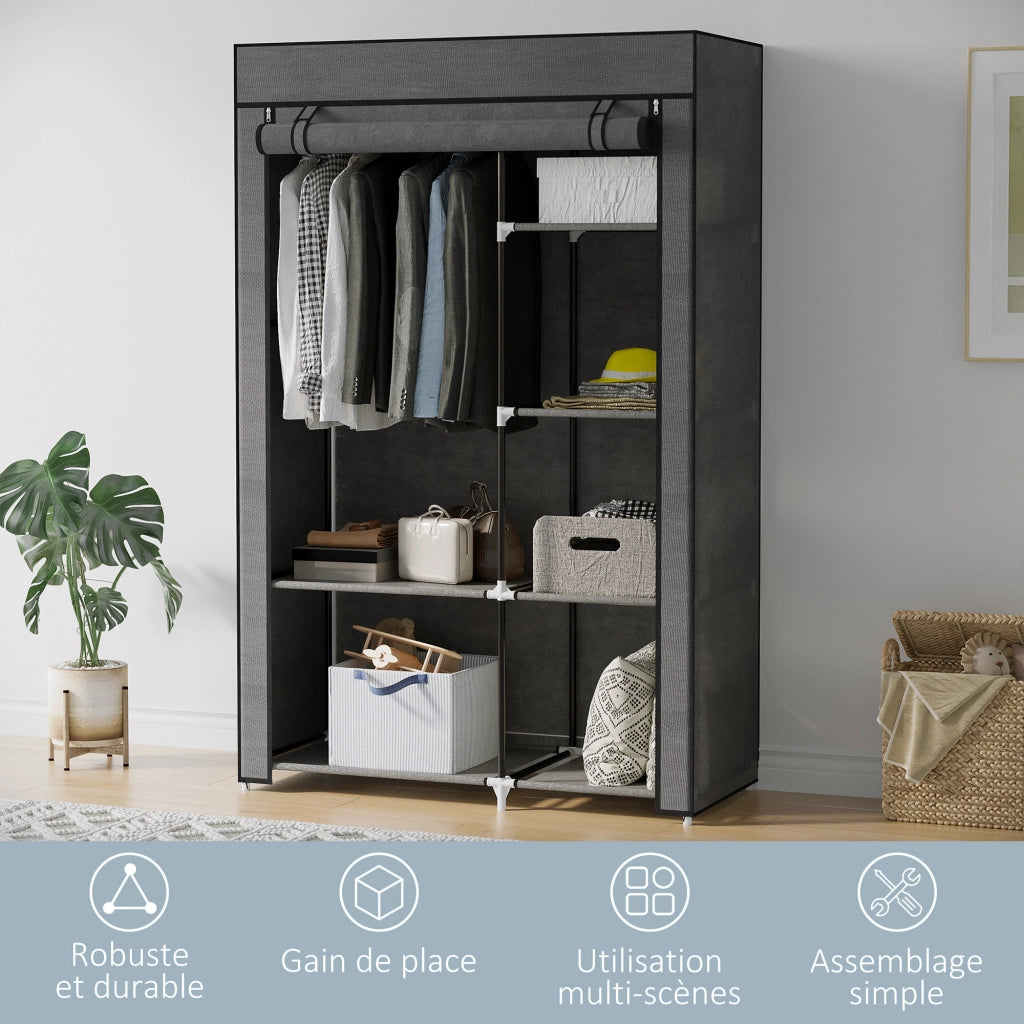 Armadio Guardaroba con Ripiani e Appendiabiti ¨C Minimal ¨C Grigio
