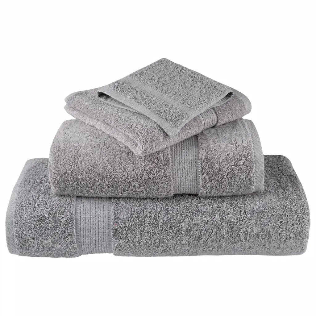 Asciugamani da bagno Premium SOLUND 4 pz Grigio 100x150 cm 600 g/m² 137312