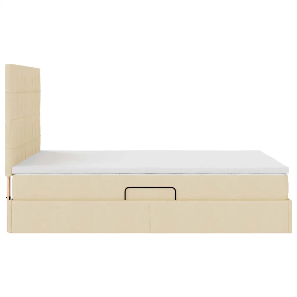 Letto con contenitore e materasso Crema 140 x 200 cm Poliestere 3371788