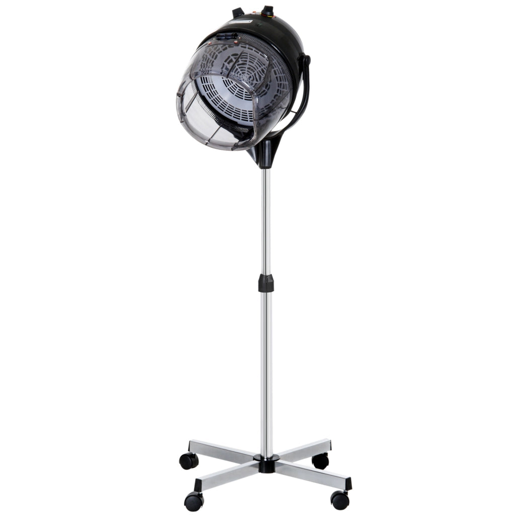 Asciugacapelli Professionale con Ruote Regolabile in Altezza ¨C Minimal ¨C Nero 65x65x115-165 cm