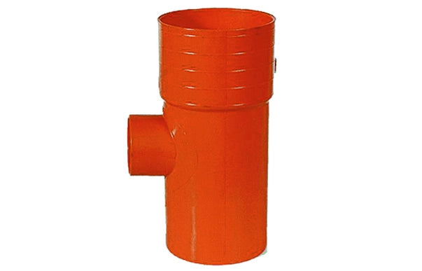 DERIVAZIONE  87  °  RIDOTTE IN PVC ARANCIO- Diam. 100 x 40- senza- pezzi 1