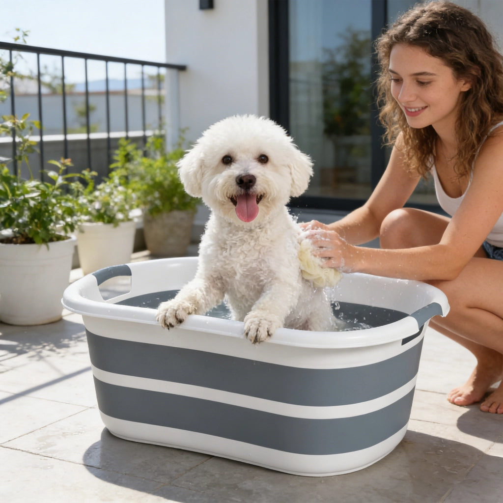Vasca da Bagno per Cani ¨C Minimal ¨C Grigia, Pieghevole, Portatile