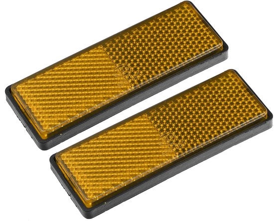 Riflettore Adesivo - Plastica ABS Sostenibile - Giallo - 2 Pezzi - Facile da Installare - Resistente ai Cambiamenti di Colore
