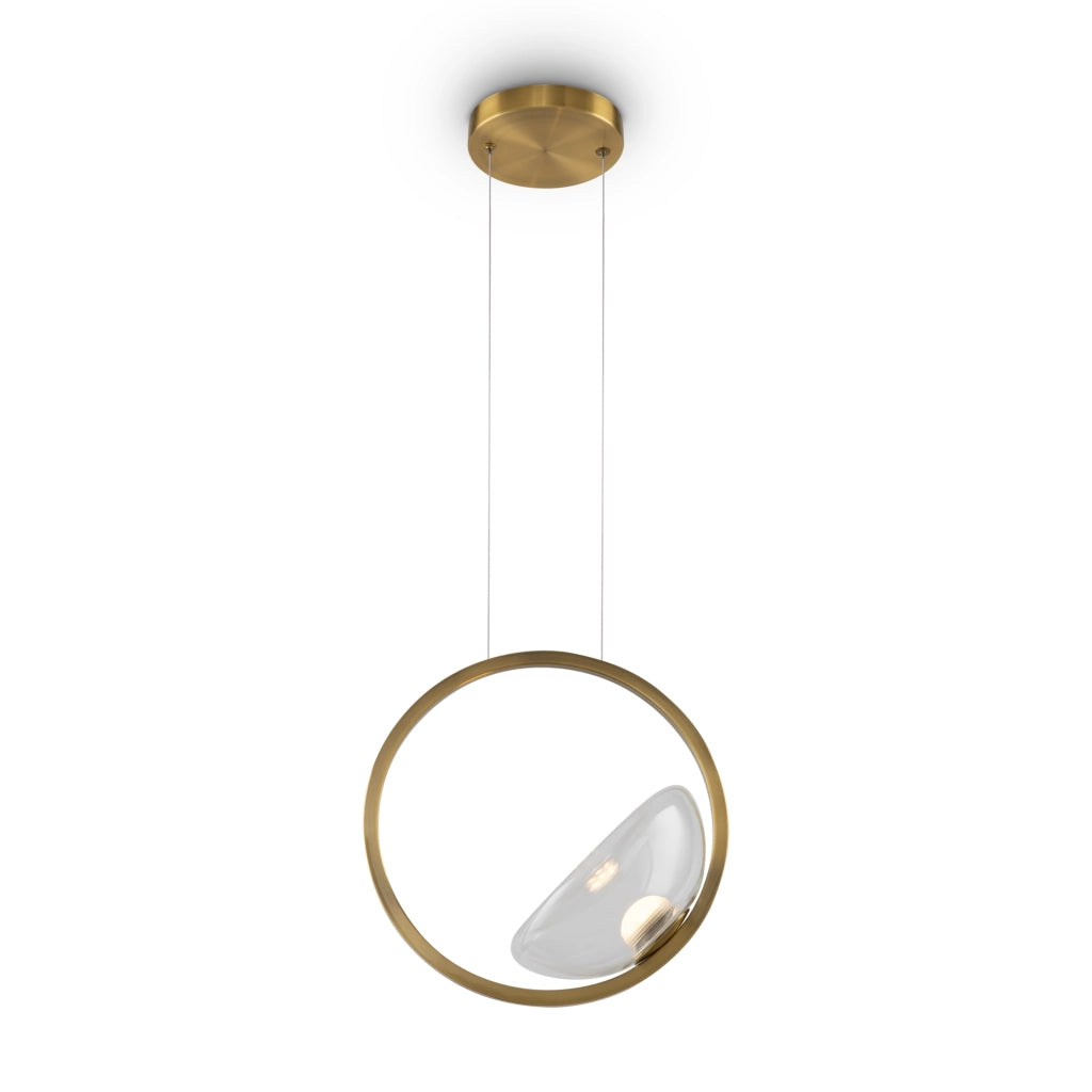 Lampada a sospensione LED Maytoni Lunare ottone vetro