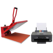 Pressa a caldo PixMax 50x50cm con stampante Epson e kit sublimazione