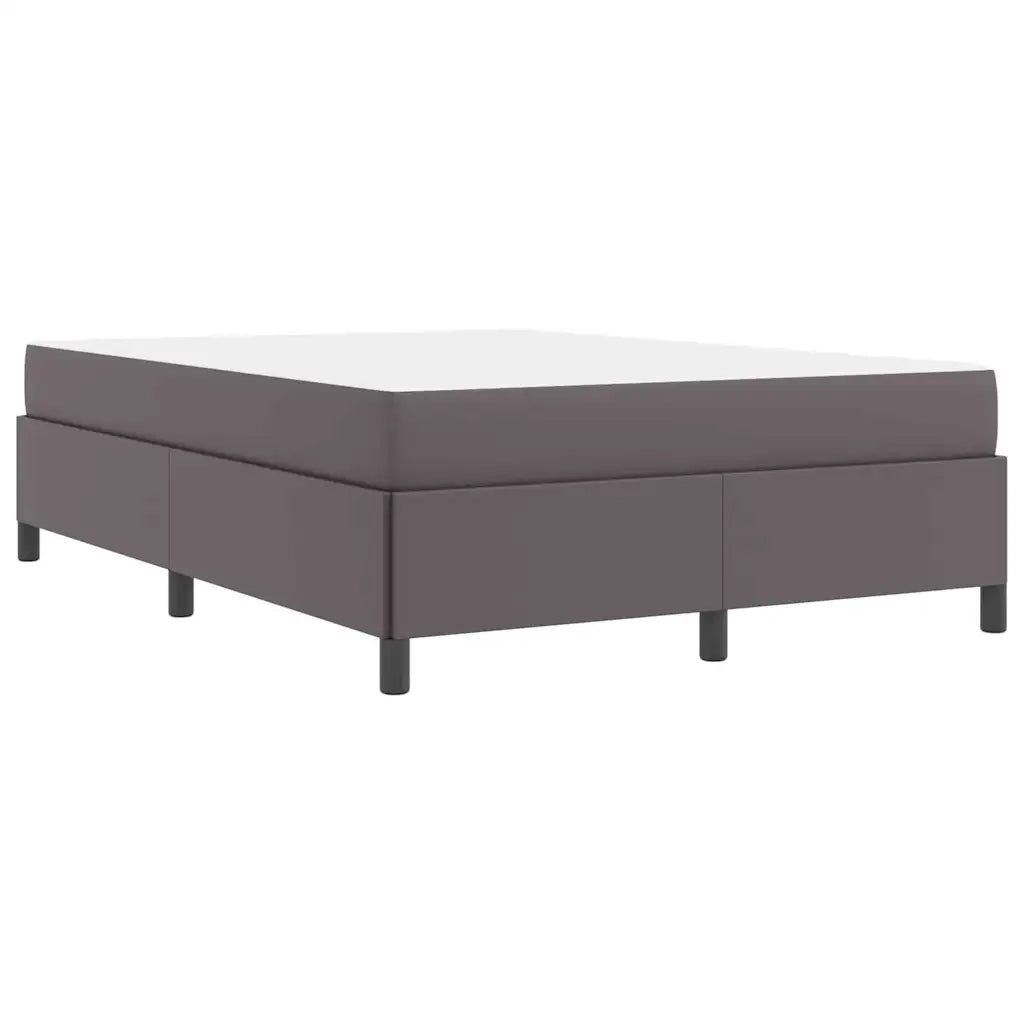 Letto matrimoniale | Letto per adulti | Struttura del letto con materasso Grigio 140 x 190 cm Tessuto
