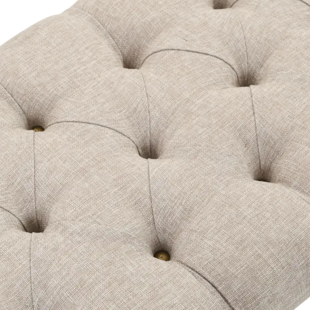 Cassapanca-Baule-Panca con Contenitore in Legno Massello e Tessuto 103x51x44 cm