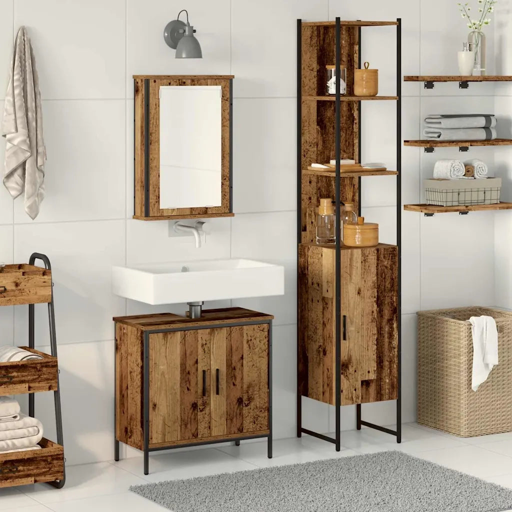 Set di mobili per il bagno 3 pcs Marrone Legno multistrato 3332551