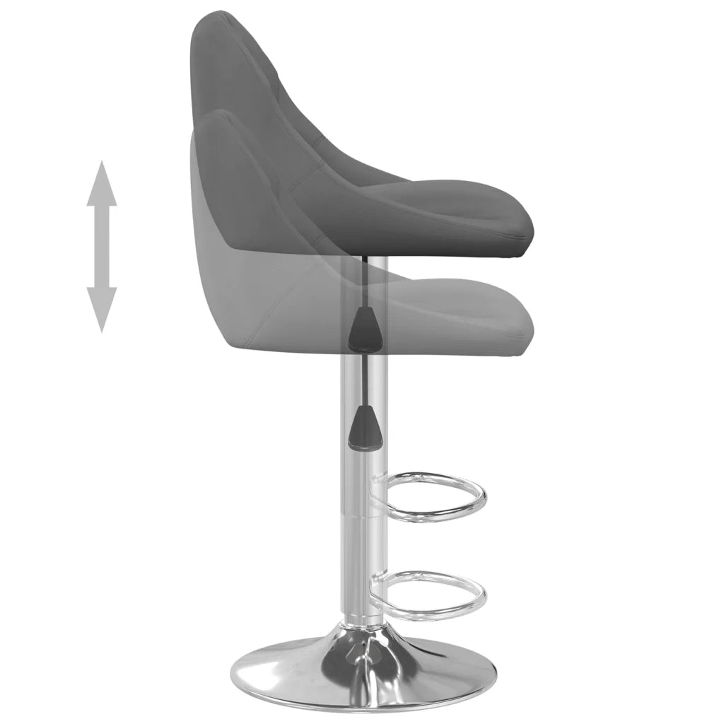 Sgabello da Bar Grigio Scuro in Velluto 335295