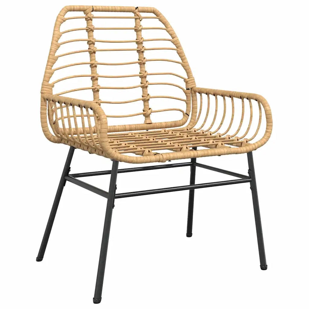 Set da Pranzo per Giardino 7 pcs Marrone polyrattan