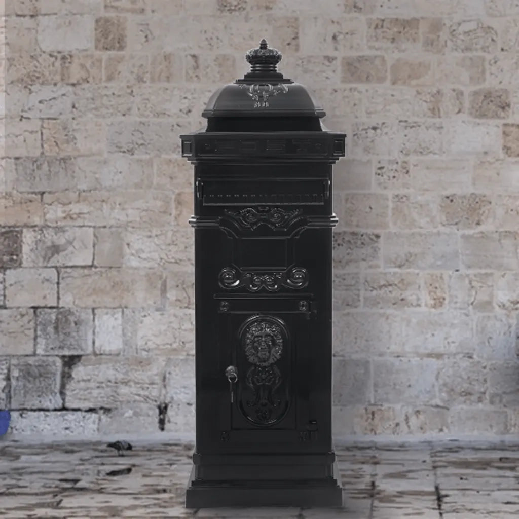 Cassetta della Posta in Alluminio Inossidabile Vintage Nera 43888