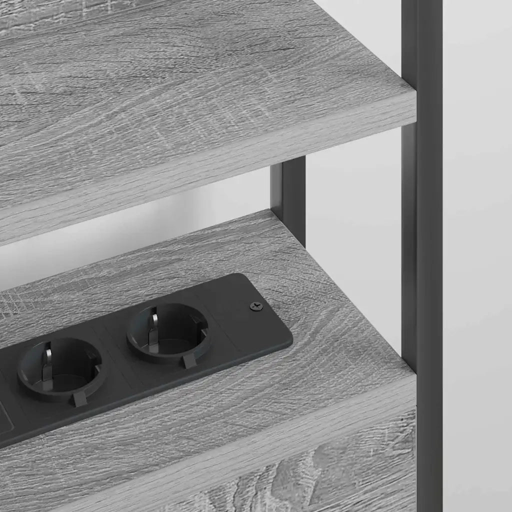 Testiera con lo scaffale-Testata contenitore Grigio sonoma 150 cm Legno multistrato