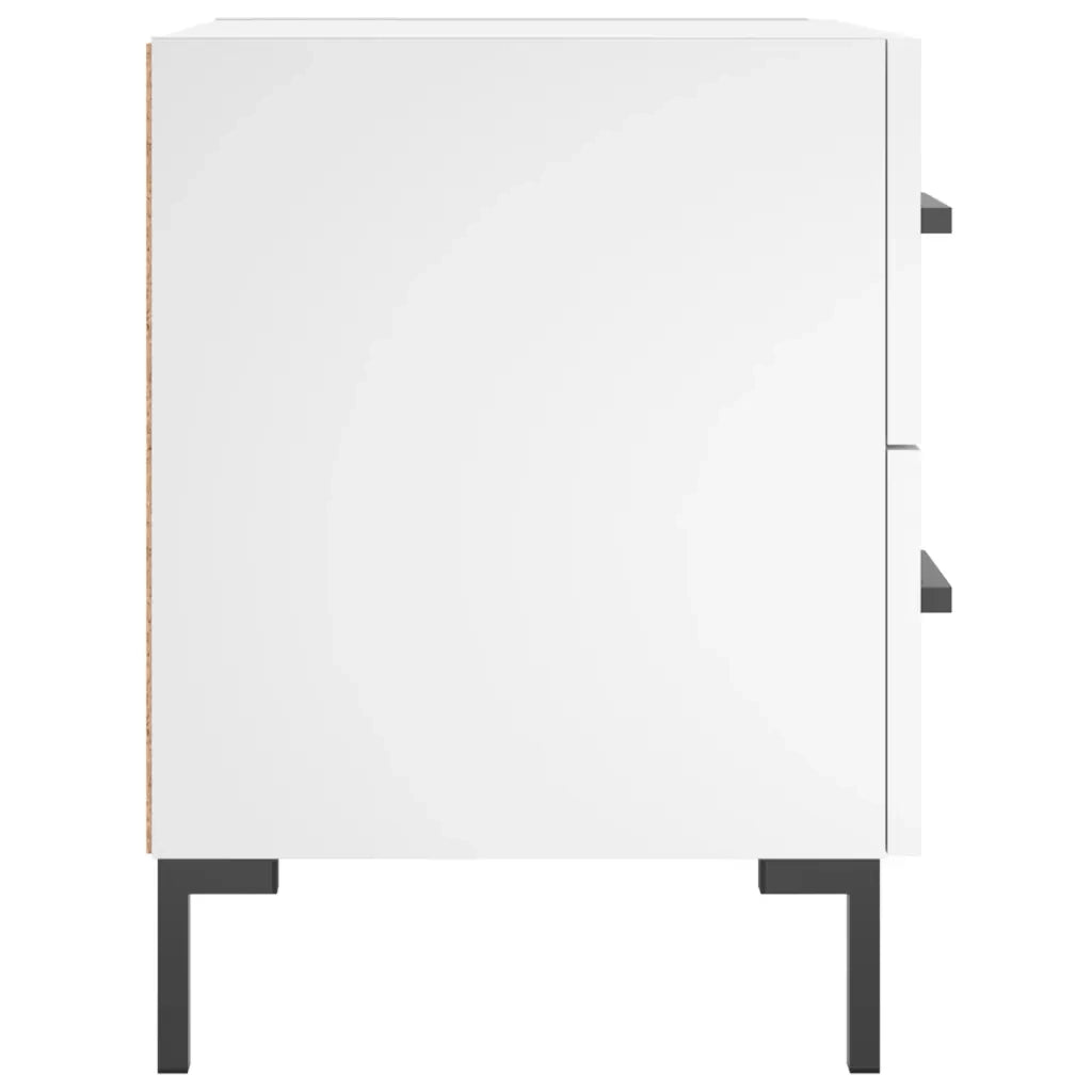 Comodino | Armadio da Notte | Mobiletto da notte Bianco 40x35x47,5 cm in Legno Multistrato