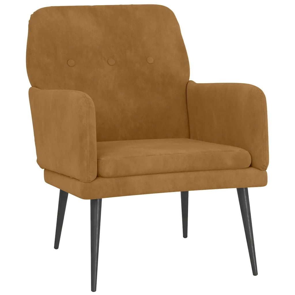 Poltrona | Sedia Relax Marrone 62x79x79 cm Velluto