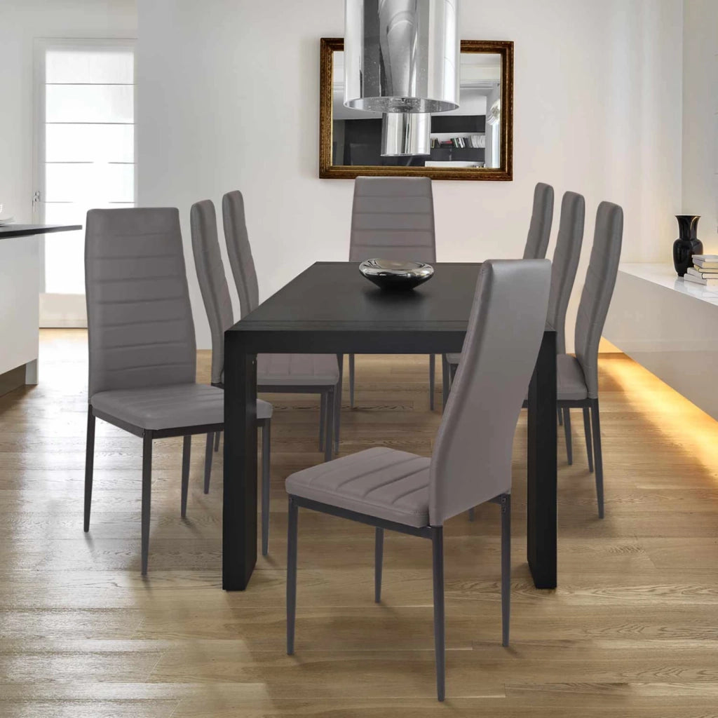 IDMarket - Set di 6 sedie da pranzo ROMANE grigie