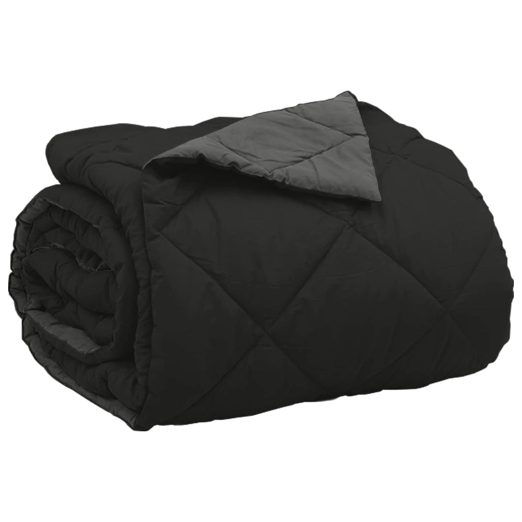 Duvet Estivo Nero e antracite 220 x 200 cm Microfibra 42025484
