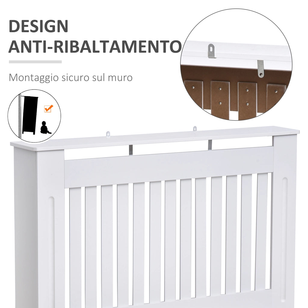 Copritermosifone a Doghe ¨C Minimal ¨C Bianco 112x19x81 cm