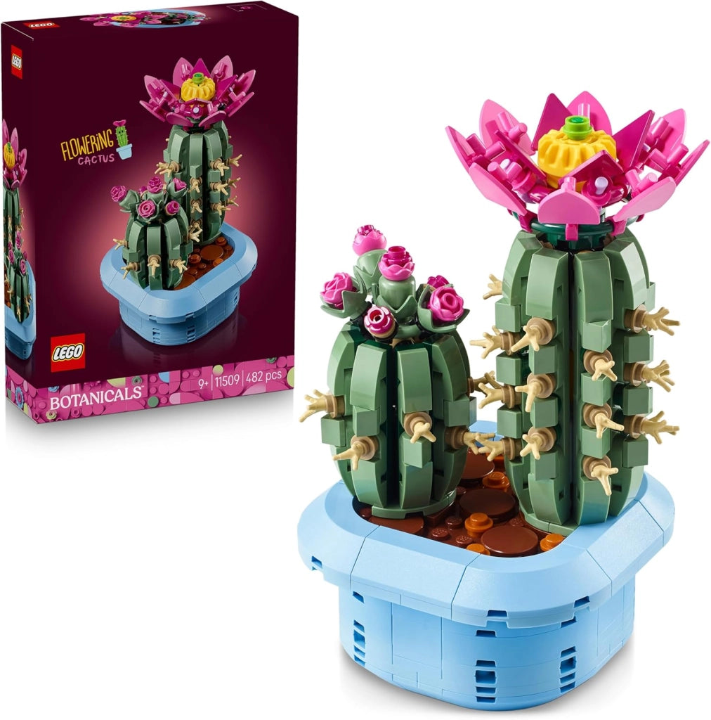 LEGO Botanicals Cactus in Fiore - Pianta Artificiale in Vaso con 2 Cactus e Fiori Finti , Eta 9+