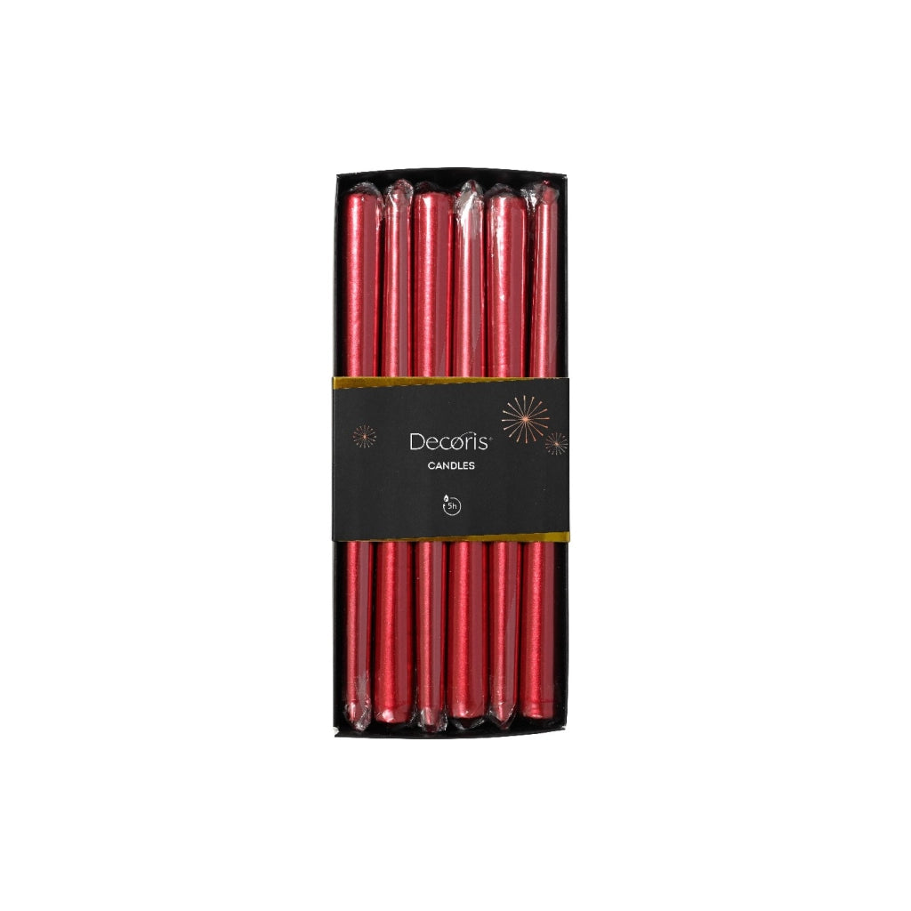 Box 12 Candele rosso H25cm
