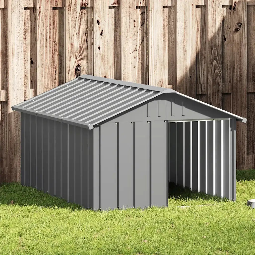 Casetta per Cani grigio 116,5x153x81,5 cm Acciaio Zincato 171543