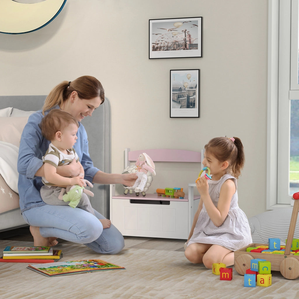 Scrivania per Bambini con Cassetti ¨C Minimal ¨C 68.5x34x58 cm Rosa e Bianco