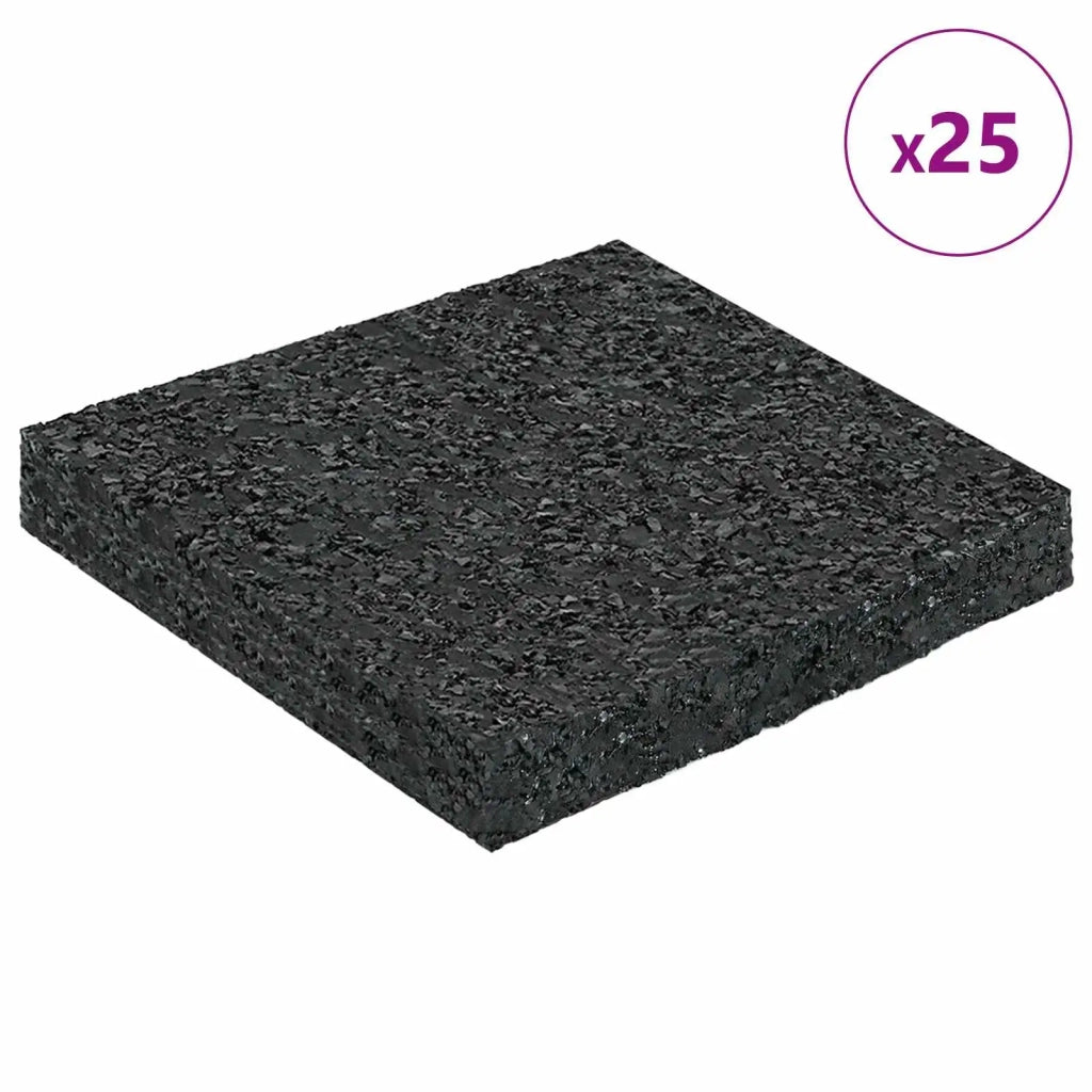 Pad per patio in granuli di gomma Nero 9 x 9 x 1 cm Gomma 42027233