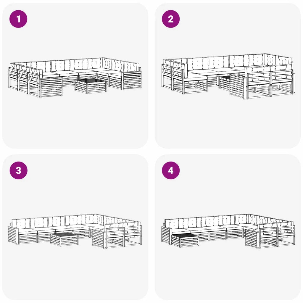 Set di divani da esterno 10 pcs Bianco e Beige 3391203