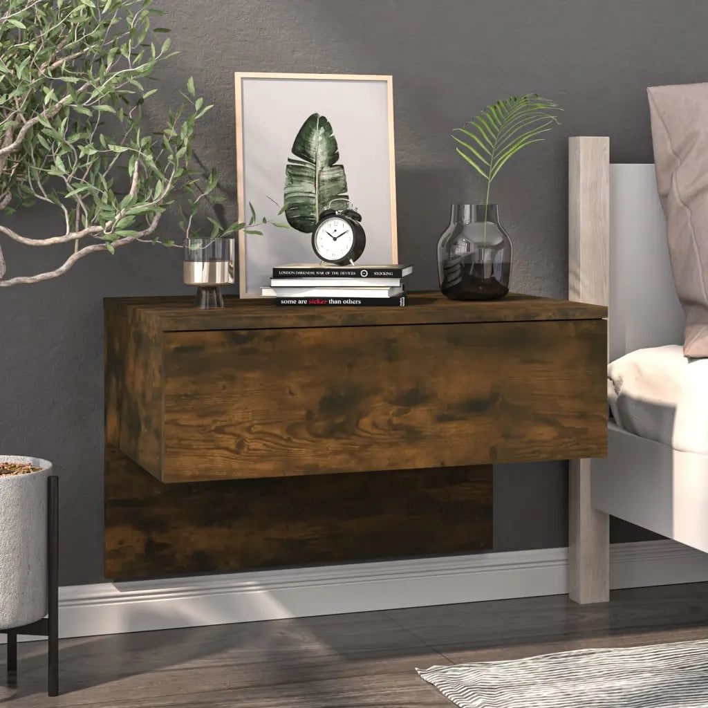 Comodino a Muro Rovere Fumo 816940